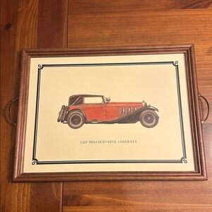 Custom Made Vintage Style Old Car Pimpernel Placemat Tray